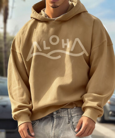 Unisex Oversized Surfing Place Name College Style Logo Print Casual Hoodie