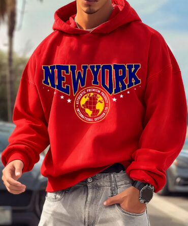 Unisex Oversized Surfing Place Name College Style Logo Print Casual Hoodie