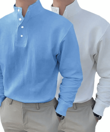Gentleman's Stand-up Collar Long-sleeved Shirt