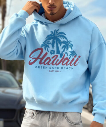 Unisex Oversized Surfing Place Name College Style Logo Print Casual Hoodie