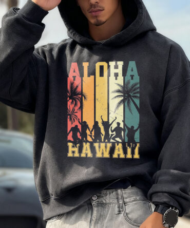 Unisex Oversized Surfing Place Name College Style Logo Print Casual Hoodie