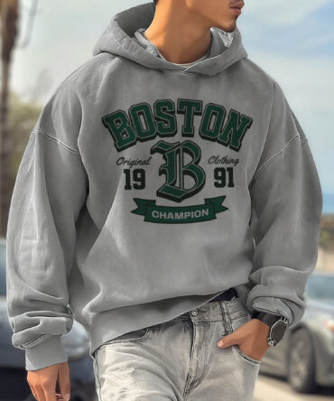 Unisex Oversized Surfing Place Name College Style Logo Print Casual Hoodie