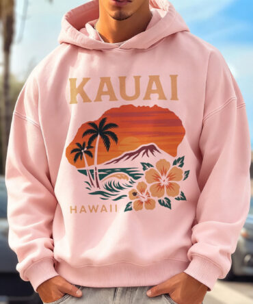 Unisex Oversized Surfing Place Name College Style Logo Print Casual Hoodie