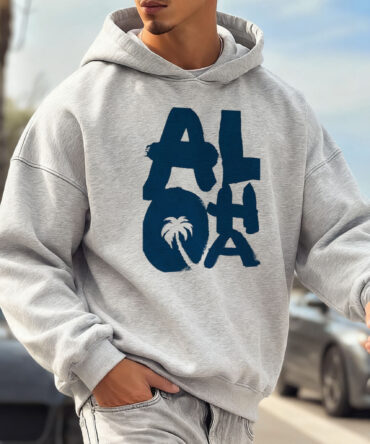 Unisex Oversized Surfing Place Name College Style Logo Print Casual Hoodie