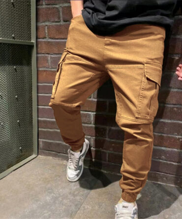 Mens Sports Pants With Pockets Casual Cargo Trousers