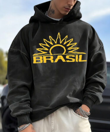 Unisex Oversized Surfing Place Name College Style Logo Print Casual Hoodie