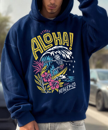 Unisex Oversized Surfing Place Name College Style Logo Print Casual Hoodie