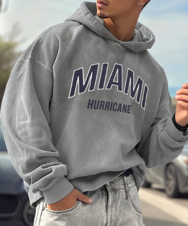 Unisex Oversized Surfing Place Name College Style Logo Print Casual Hoodie