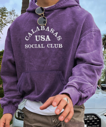 Men's Vintage Letter Print Hoodie