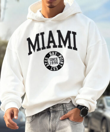 Unisex Oversized Surfing Place Name College Style Logo Print Casual Hoodie