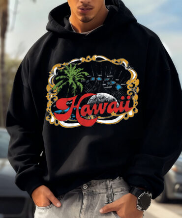Unisex Oversized Surfing Place Name College Style Logo Print Casual Hoodie