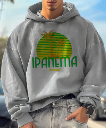 Unisex Oversized Surfing Place Name College Style Logo Print Casual Hoodie